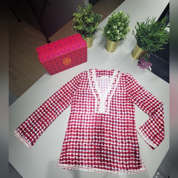 TORY BURCH Superbe et impeccable haut à manches longues avec broderies - Picture 2 of 8